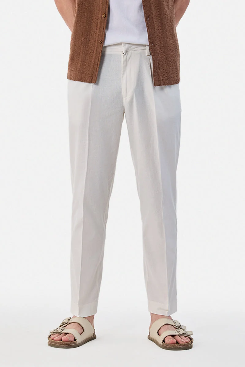 سنيتش Relaxed Fit Linen Blend Trousers
